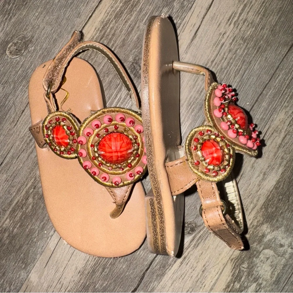 (🆓)*FREE ADD TO BUNDLE* Nina Kids Sandals with Pink and Gold Accents